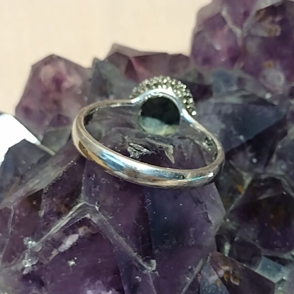 Sterling Silver Marcasite Sphere Ring - Picture 6 of 9